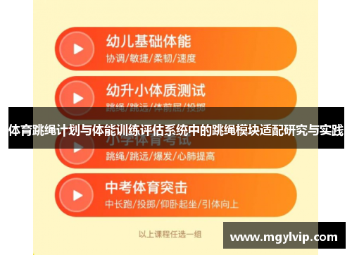 体育跳绳计划与体能训练评估系统中的跳绳模块适配研究与实践